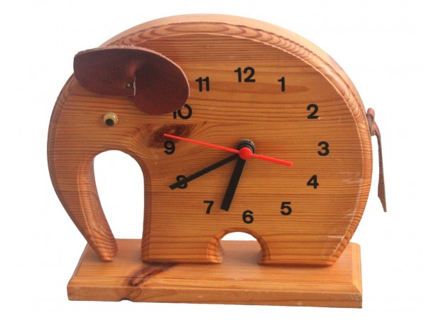 Ceas vechi din lemn - inaltime 20 cm
